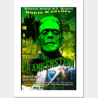 Frankenstein Faux Retro Movie Poster Posters and Art